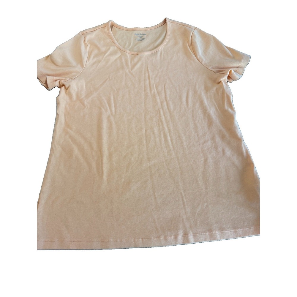White Stag XXL 20 Peach Cotton Crew Neck T-Shirt Plus Size 2X Short Sleeve